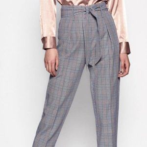 Equipment blue/white/red plaid cotton wool trouser